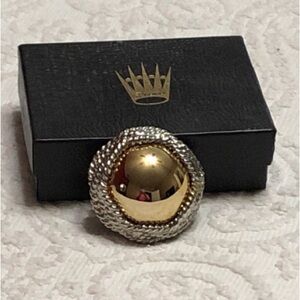 Vintage Premier Designs Gold and Silver Braided Brooch